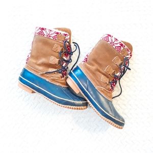 EUC KHOMBU Red and Blue Snow Boots
